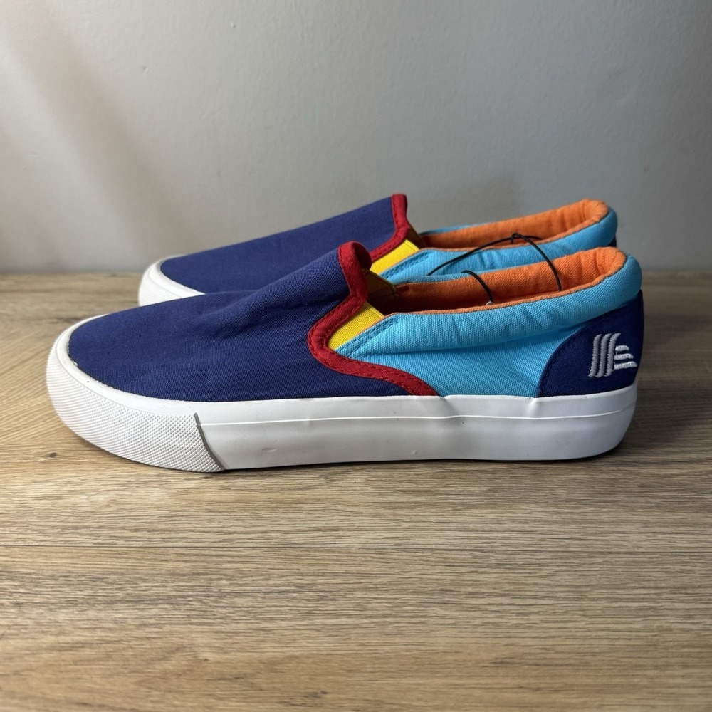 Aldi Gear Shoes Womens 8 Canvas Slip On Sneakers Flats Multicolor Comfort Casual